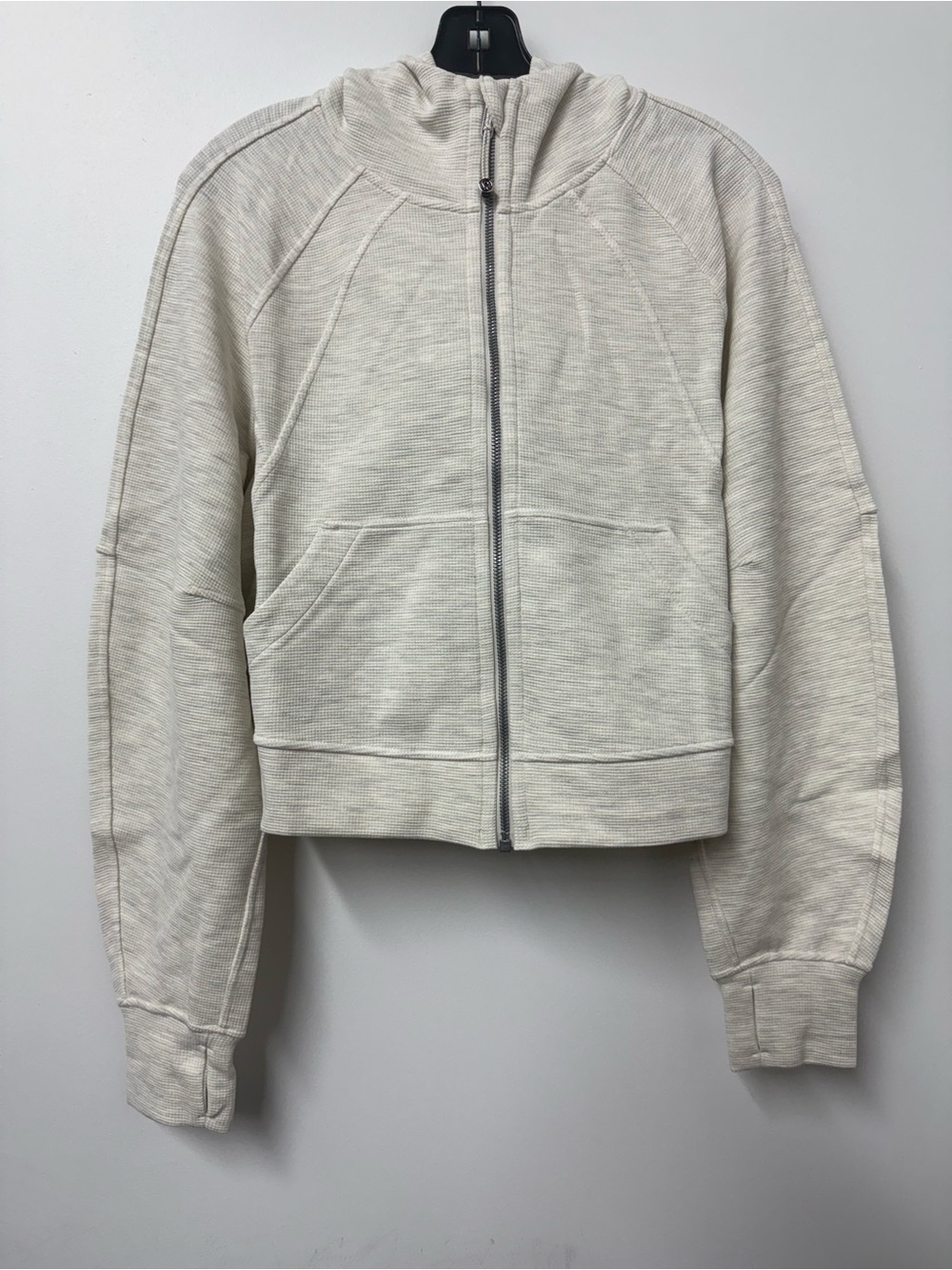 LuluLemon Scuba Oversized Full-Zip Waffle Knit Hoodie+Pant SET in Hthrd Lt Ivory - Picture 2 of 10